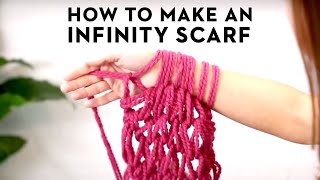 How To Make An Infinity Scarf For Beginners With Just Yarn By ArmKnitting  Good Housekeeping [upl. by Niad]