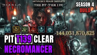 PIT 141 UNLOCKED Necromancer Crazy Golem Meta Tier 139  Season 4 Diablo 4 [upl. by Bartolemo]