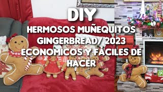 DIY Hermosos muñequitos gingerbread 2O23 económicos  faciles de hacer [upl. by Alyhs]