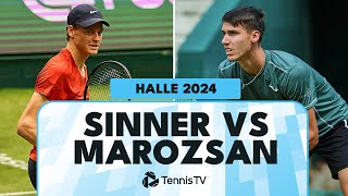 Jannik Sinner vs Fabian Marozsan Highlights  Halle 2024 [upl. by Hafinah]