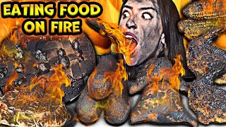 ASMR EATING FOOD ON FIRE BUTTERFLY SHRIMP POGOS STRAWBERRY PIE SAMOSA MUKBANG 먹방 [upl. by Danforth757]