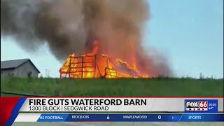 Crews called to large barn fire in Waterford [upl. by Lovato]