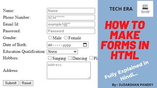 Learn How To Make Registration Form In HTML [upl. by Eelam606]