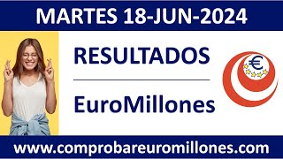 Resultado del sorteo EuroMillones del martes 18 de junio de 2024 [upl. by Aitnas657]