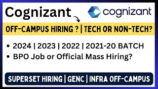 Cognizant OffCampus Hiring  2022  2023  Tech or Non Tech  Superset Official Hiring [upl. by Nuoras607]