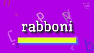 How to say quotrabboniquot High Quality Voices [upl. by Roobbie]