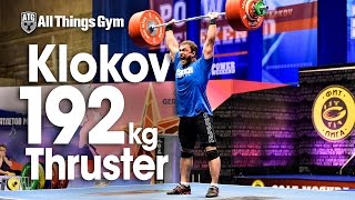 Dmitry Klokov 192kg Thruster World Record Klokov Power Weekend [upl. by Minnaminnie]