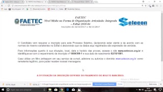 Como fazer minha inscrição na FAETEC [upl. by Eveneg740]