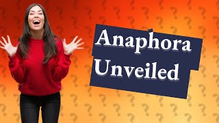 What is the anaphora in exposure [upl. by Franza]