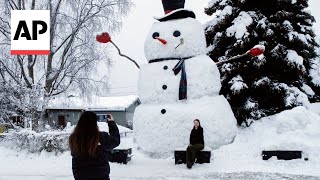 Anchorage Alaska sets record for earliest arrival of 100 inches of snow [upl. by Castor449]