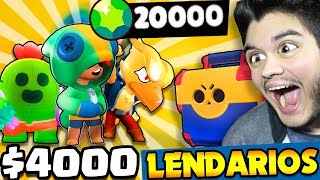 INCRÍVEL GASTEI 20 MIL GEMAS NO BRAWL STARS E DEIXEI UMA CONTA FULL 4000 [upl. by Jeanine]