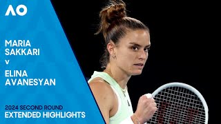 Maria Sakkari v Elina Avanesyan Extended Highlights  Australian Open 2024 Second Round [upl. by Onailime]