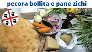 pecora bollita e pane zichi cotto nel suo brododelizie di Sardegna [upl. by Inej]