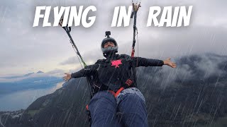 Paragliding In Rain  CAUGHT BY RAIN MIDAIR  Interlaken Switzerland [upl. by Malha986]