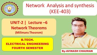 NAS UNIT2 LECTURE 6 MILLMANS THEOREM WITH EXAMPLES [upl. by Aratas778]