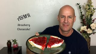 ASMR Eating Strawberry CheesecakeSoft Spoken [upl. by Hilar17]