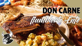 🔥 Flambierte OktoberfestEnte 🦆 mit hausgemachtem Kartoffelsalat  Rezept  DON CARNE [upl. by Enoyrt]