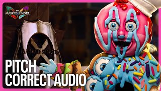 Donuts Pitch Correct Audio  Season 10  The Masked Singer Spoilers [upl. by Odnumde468]