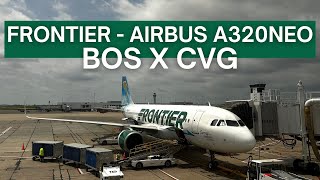 TRIP REPORT  Frontier Airlines  Airbus A320neo  Boston Logan BOS to Cincinnati CVG  Economy [upl. by Eadie]