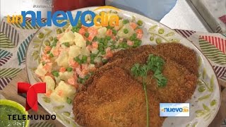 Recetas de cocina Cómo hacer Milanesas de carne  Un Nuevo Día  Telemundo [upl. by Noitsuj772]