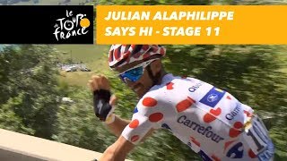 Julian Alaphilippe says hi Stage 11  Tour de France 2018 [upl. by Foy]