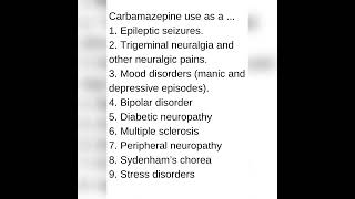 pharmacology Drugs Uses of Carbamazepine medicine [upl. by Zetrac]