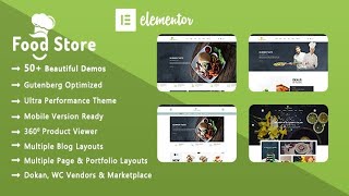 Food Store  Organic amp Restaurant WooCommerce WordPress Theme Free Download [upl. by Aisela]