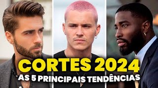 CORTES DE CABELO MASCULINO pra 2024 As 5 principais Tendências para esse ano  Glow Up [upl. by Llerdnad]