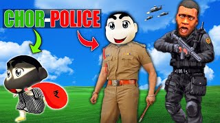 GTA 5  FRANKLIN amp SHINCHAN Playing CHOR POLICE in GTA 5  CHOR POLICE HIDE SEEK Gta 5 mods [upl. by Norrat]