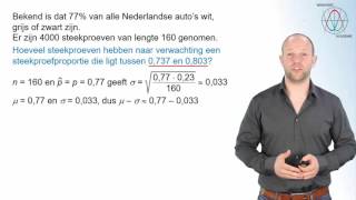 Steekproevenverdeling  Steekproefproportie en de normale verdeling havo A  WiskundeAcademie [upl. by Margarette]