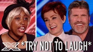 TRY NOT TO LAUGH Simon amp Sharon FAIL  X Factor Global [upl. by Eixor]