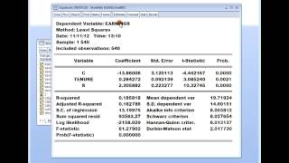 Eviews 7 Interpreting the coefficients parameters of a multiple linear regression model [upl. by Fedak]