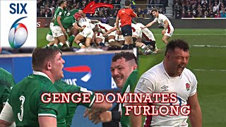 GENGE vs FURLONG  England Dominate Irish Scrum in Twickenham [upl. by Topping]