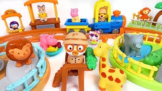 Please come to the Pororo Safari Zoo by train♡  PinkypopTOY [upl. by Ario]