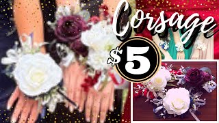 WRIST CORSAGE DIY  HOW TO MAKE A PROM OR WEDDING WRIST CORSAGE FOR 5 [upl. by Ailyt]