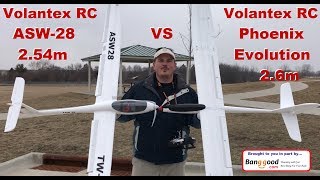 Volantex RC  Phoenix Evolution 16m26m VS ASW28 254m [upl. by Eanerb]