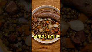 Saucisses lentilles  recette foodie food foodlover cuisine recettefacile shortscooking diy [upl. by Narhem]