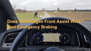 Does Volkswagen Front Assist Work Test Emergency Braking ⛔⛔⛔ [upl. by Aelc626]