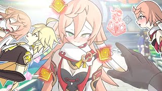 Aether Headpats Yanfei Genshin Impact Fan Animation [upl. by Aranahs]