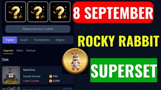 Rocky Rabbit Daily Combo 8 September  Rocky Rabbit Daily Combo Card Today [upl. by Deni379]