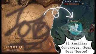 Clueless Summons Using 15 Familiars Contracts Testing Best Four Pets  Diablo Immortal [upl. by Annoyed]