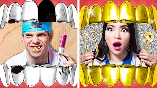 RICH VS BROKE DENTIST  CRAZY amp FUNNY RICH VS POOR SITUATIONS BY CRAFTY HACKS PLUS [upl. by Hcir860]