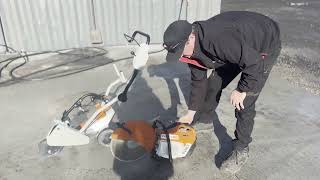 How to operate the STIHL TS420 Concrete Cutting Saw [upl. by Etnelav54]