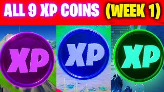 All XP COINS LOCATIONS IN FORTNITE SEASON 4 Chapter 2 WEEK 1 [upl. by Nylidnam372]