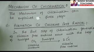 XII Organic Chemistry quotMechanism of Chlorinationquot [upl. by Douty]