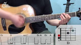 그랩더기타 Back In Black  ACDC Acoustic Guitar Tutorial통기타 강좌 [upl. by Frederic]