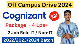 Cognizant Recruitment 2024  Cognizant Off Campus Drive 2024  Cognizant Freshers Hiring 2023 Batch [upl. by Hackney]