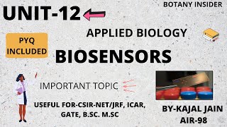 Unit12Applied BiologyI Biosensors  Types I Charcterstics  PYQ included CSIRNET JRF GATE [upl. by Savanna771]