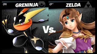 Greninja VS Zelda LV 9 CPU Battle Super Smash Bros Ultimate [upl. by Panthia]