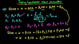 Testing hypothesis about linear combinations of parameters  part 2 [upl. by Edwina]